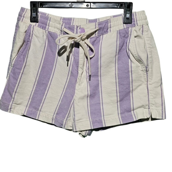 American Eagle Outfitters Purple and Cream Striped Shorts EUC Size Medium - Picture 1 of 3